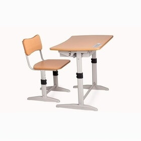 Bàn ghế học sinh BHS-14-06 có thể điều chỉnh chiều cao được.  Khung bàn ghế bằng thép ống sơn bột tĩnh điện toàn bộ chắc chắn.